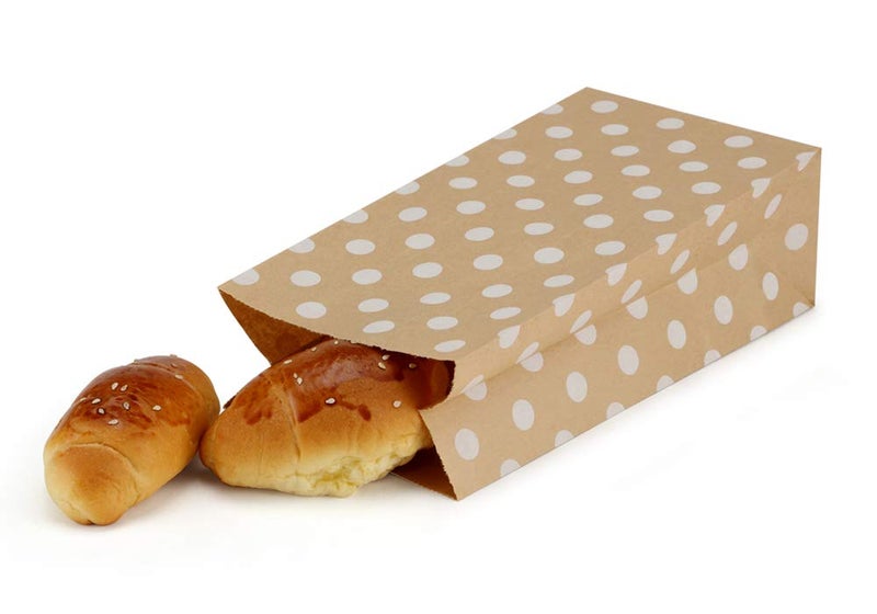 BagDream Paper Lunch Bags 4lb 100Pcs Kraft Brown Snack Bags Bulk, for Craft, Lunch, Bread, Sandwich, Candy, Treats, 5x2.95x9.45 Inches Recyclable Brown Small Paper Sacks White Dot - Image 4